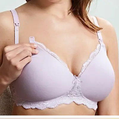 Buy Royce Indie Nursing Bra Non-wired Gr.75-90 C-H Cup With Modal UK34-40 Lilac • 32.42£