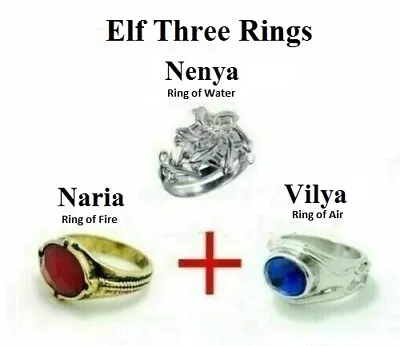Buy The Lord Of Rings Vilya Nenya Narya Elrond Galadriel Gandalf Ring LOTR Jewelry • 28.80£