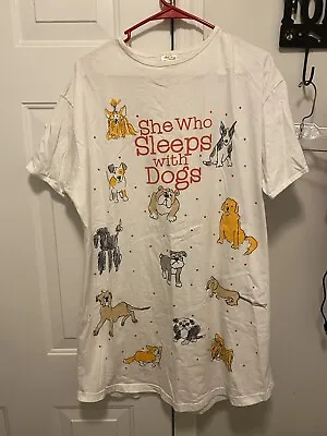 Buy Relevant Sleepwear She Who Sleeps With Dogs All Over Print Oversized Shirt • 18.25£