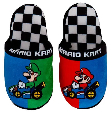 Buy Boys Super Mario Slippers Kids Luigi Gaming Open Back Mules Slip On House Shoes • 12.95£