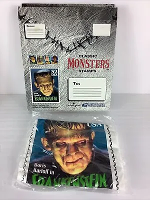 Buy Classic Monsters Stamps Youth T-Shirt L/XL Boris Karloff Frankenstein USPS NEW • 22.36£