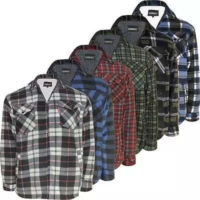 Buy Mens Lumberjack Insulated Fleece Lined Flannel Work Warm Jacket Padded Shirt Zip • 15.99£
