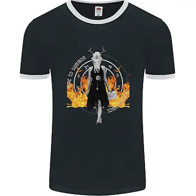Buy Satanic Witch Summon Ouija Board Satan Hell Mens Ringer T-Shirt FotL • 8.99£