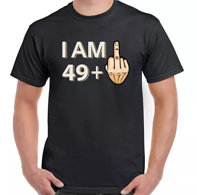 Buy 50th Birthday T-Shirt 49 + 1 Mens Funny Rude Offensive Joke Gift Middle Finger • 10.95£