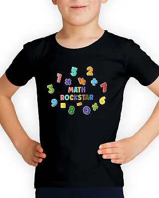 Buy Numbers Day 2024 Maths Rockstar Numerals Apparel Mathematical Kids T-Shirts #DNE • 7.59£