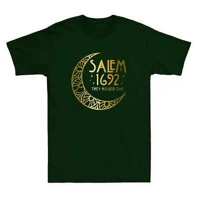 Buy Salem 1692 They Missed One Crescent Witchcraft Gift Golden Print Men's T-Shirt • 14.99£