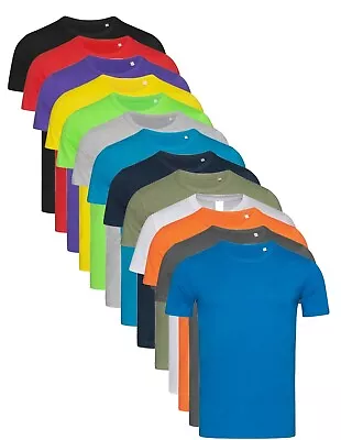Buy Hanes Or Stedman Mens Plain Slim Fitted Fit-T Cotton Tshirt Tee T-Shirt • 6.99£