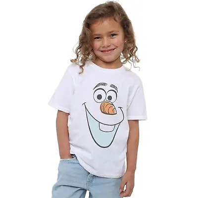 Buy Disney Girls T-Shirt Frozen Olaf Face Top Tee 3-8 Years Official • 11.99£