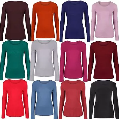 Buy Christmas Womens Long Sleeve ROUND Neck Top Ladies Stretch Winter Warmer • 6.10£
