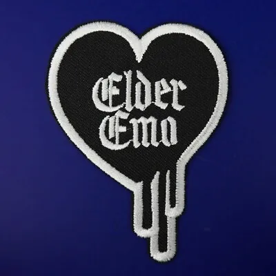 Buy ELDER EMO Iron On Patch Black Bleeding Heart Dripping Blood Horror Fan Goth Gift • 3.50£