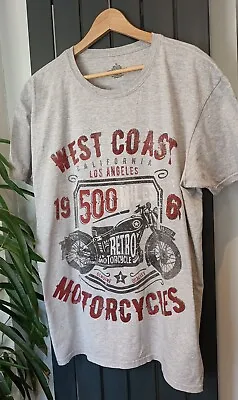 Buy West Coast Motorcycles T Shirt Grey Size XL Retro Short Sleeve • 3.99£