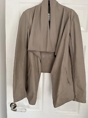 Buy AllSaints Waterfall Jacket Size 12 Nude /beige Leather Open Style Dayta • 25£