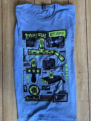 Buy Rick & Morty Portal Gun Schematics T-shirt - Size Large (Lootcrate Exclusive) • 9£