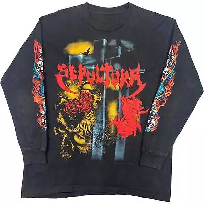 Buy Sepultura 1996 Graphic Long Sleeve Single Stitch T-shirt Black Rare • 125.99£