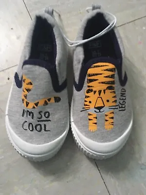 Buy F&F ‘I’m So Cool’ Tiger Kids Plimsoll Shoes Size 7  • 5.99£