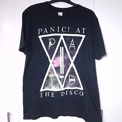 Buy Mens Gildan Panic At The Disco Band T Shirt Short Sleeved UK Size Large • 12.80£