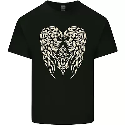 Buy Angel Skull Wings Motorcycle Biker Mens Cotton T-Shirt Tee Top • 8.75£
