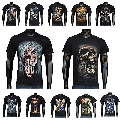 Buy Tops Halloween Men 3D Print Funny Skull T-Shirt Stylish Short Sleeve Tee Round • 8.59£