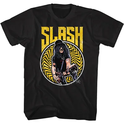 Buy Slash Playing On Yellow Badge Background Men's T Shirt Heavy Metal Music Merch • 40.37£