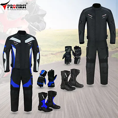 Buy Motorbike Racing Suit Motorcycle Riding Set Gloves Waterproof Leather Shoes Boot • 159.99£
