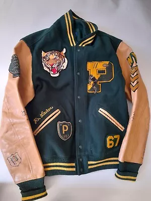 Buy Polo Ralph Lauren Mens Tiger Leather Wool Leather Letterman Varsity Jacket L • 420£