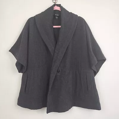 Buy Eileen Fisher Medium Jacket Womens Gray Angora Wool Boxy Relaxed Cape Minimal • 42.52£