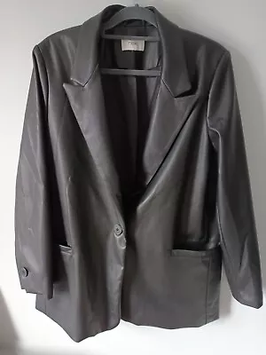 Buy Next Black Faux Leather Blazer, Size 18 • 15£