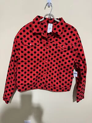 Buy Disney Minnie Mouse Jacket Women’s M Red Polka Dot Jean Style Embroidered • 56.62£