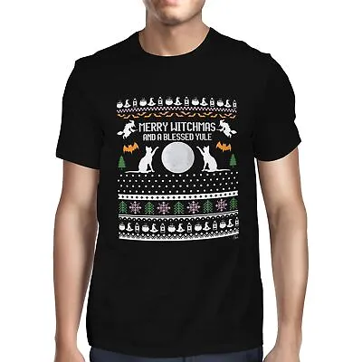 Buy 1Tee Mens Merry Witchmas And A Blessed Yule T-Shirt • 7.99£