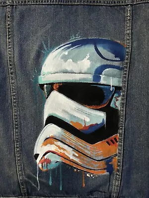Buy Star Wars Stormtrooper Denim Jacket Custom Painted Size Kids XL By Arsenio • 59.06£