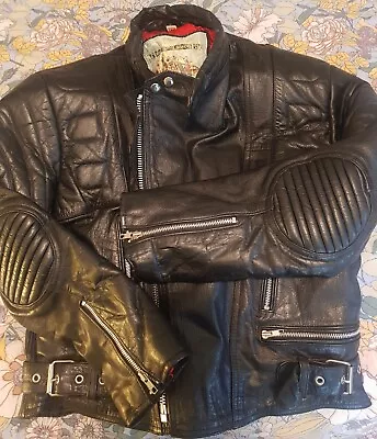 Buy Vintage Men's Motorcycle Leather Jacket • 65£