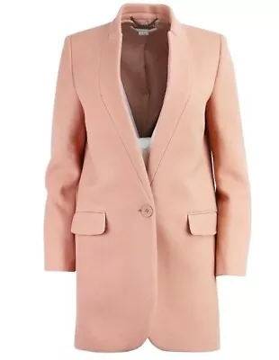 Buy Stella McCartney Wool Pink Signature Bryce Melton Pea Coat Pocket Jacket 40 S-M • 471.71£