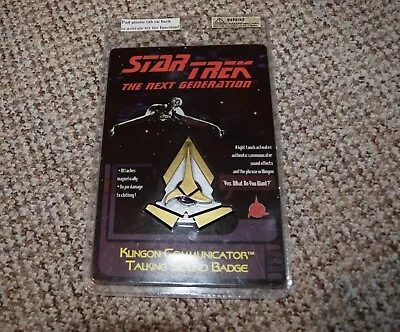 Buy Star Trek Next Generation 1996 Klingon Talking Communicator Badge Magnetic TNG • 24.99£