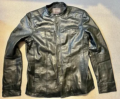 Buy Men's Authentic CODE, Black Leather Jacket. Large. Great Condition. Barely Worn. • 50£