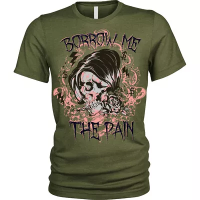 Buy Borrow Me The Pain T-Shirt Emo Skull Unisex Mens • 10.95£