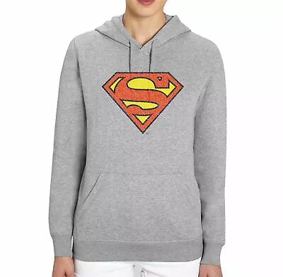 Buy DC Comics Distressed Superman Logo Adults Unisex Grey Hoodie • 26.99£