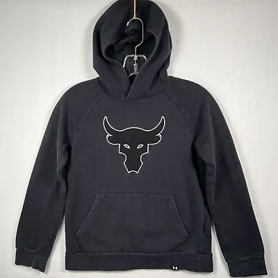 Buy UA Under Armour Project Rock Pullover Hoodie Sweatshirt Boys Medium YM Black   N • 15.83£