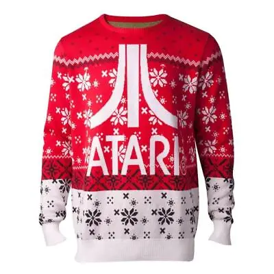 Buy Atari Logo Knitted Xmas Jumper Christmas Sweater Retro Gaming 80s • 49.99£