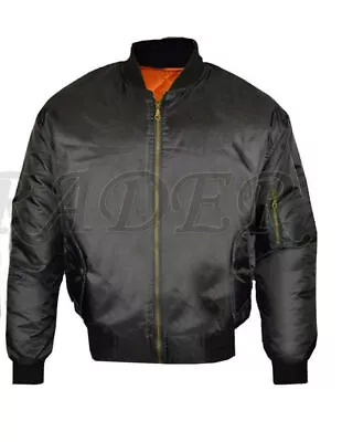 Buy Mens MA1 Army Pilot Biker Bomber Security Fly Military Doorman Jacket Top New • 20.89£