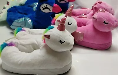 Buy Novelty Character Slippers Unicorn And Dragon Adult Sizes 2 To 6 • 9.99£