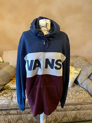 Buy VANS Off The Wall Full Zip Sweatshirt Hoodie Tricolour UK L • 18£
