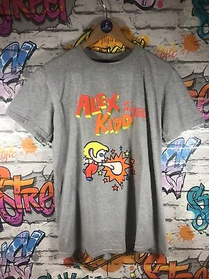 Buy Vintage Alex The Kid Graphic T Shirt  Retro Sega Anvil Grey Men’s Medium • 10£