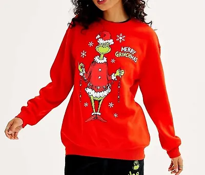 Buy The Grinch Christmas Sweatshirt Women's Juniors XS S M L XL Teen Dr. Seuss Red • 28.86£