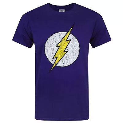 Buy DC Comics Mens Flash Distressed Logo T-Shirt NS4088 • 14.15£