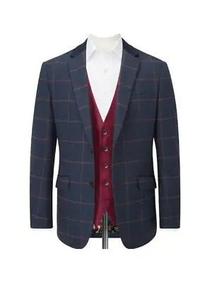 Buy Skopes Men's Plus Size Wool Blend Sport Jacket Hardaker In Navy Check Size 52-62 • 142.95£