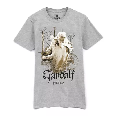 Buy The Lord Of The Rings Mens Gandalf Heather T-Shirt NS6898 • 16.79£