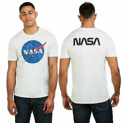 Buy Official NASA Mens Circle Logo T-shirt White S-2XL • 13.99£