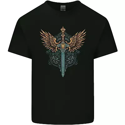 Buy A Viking Sword With Wings Excalibur Tribal Mens Cotton T-Shirt Tee Top • 10.75£