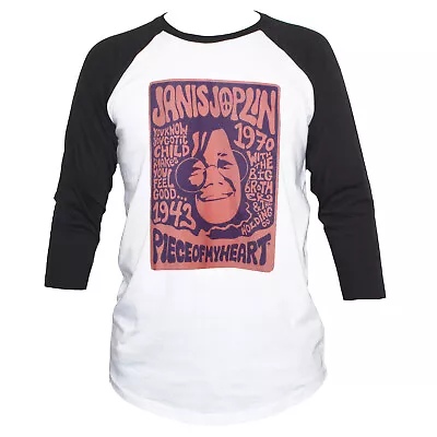 Buy Janis Joplin Rock Blues T Shirt Hippie Concert Poster 3/4 Sleeve Unisex S-XL • 16.95£