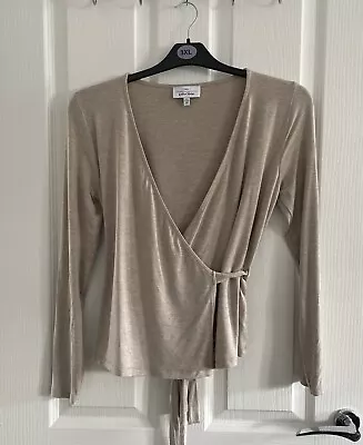 Buy Yoga & Other Stories Beige Oatmeal Yoga/ Pilates Wrap Top Size M • 15£